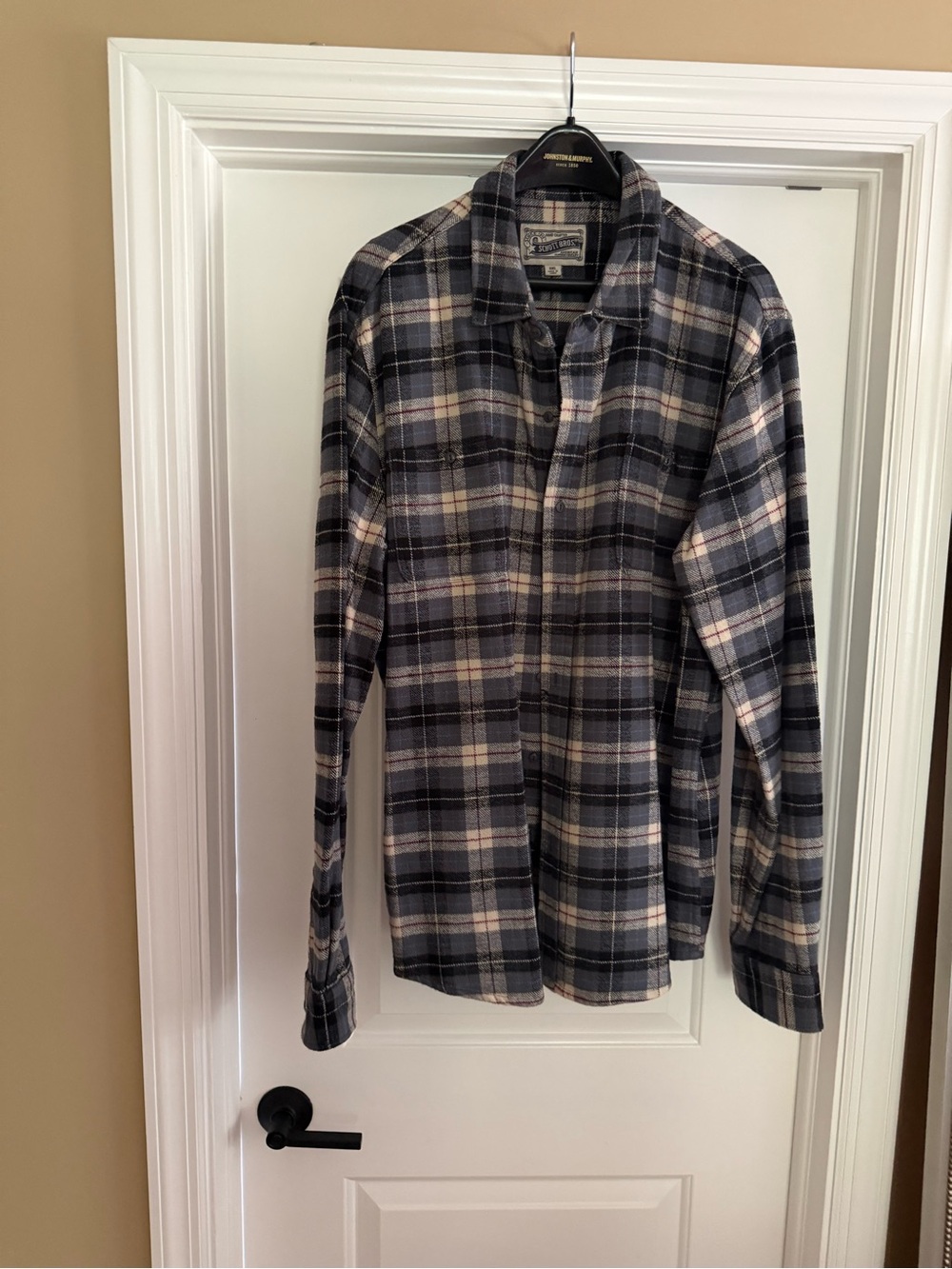Schott Bros. Comfort Fit Men's Plaid Flannel Shirt - Gray/Black